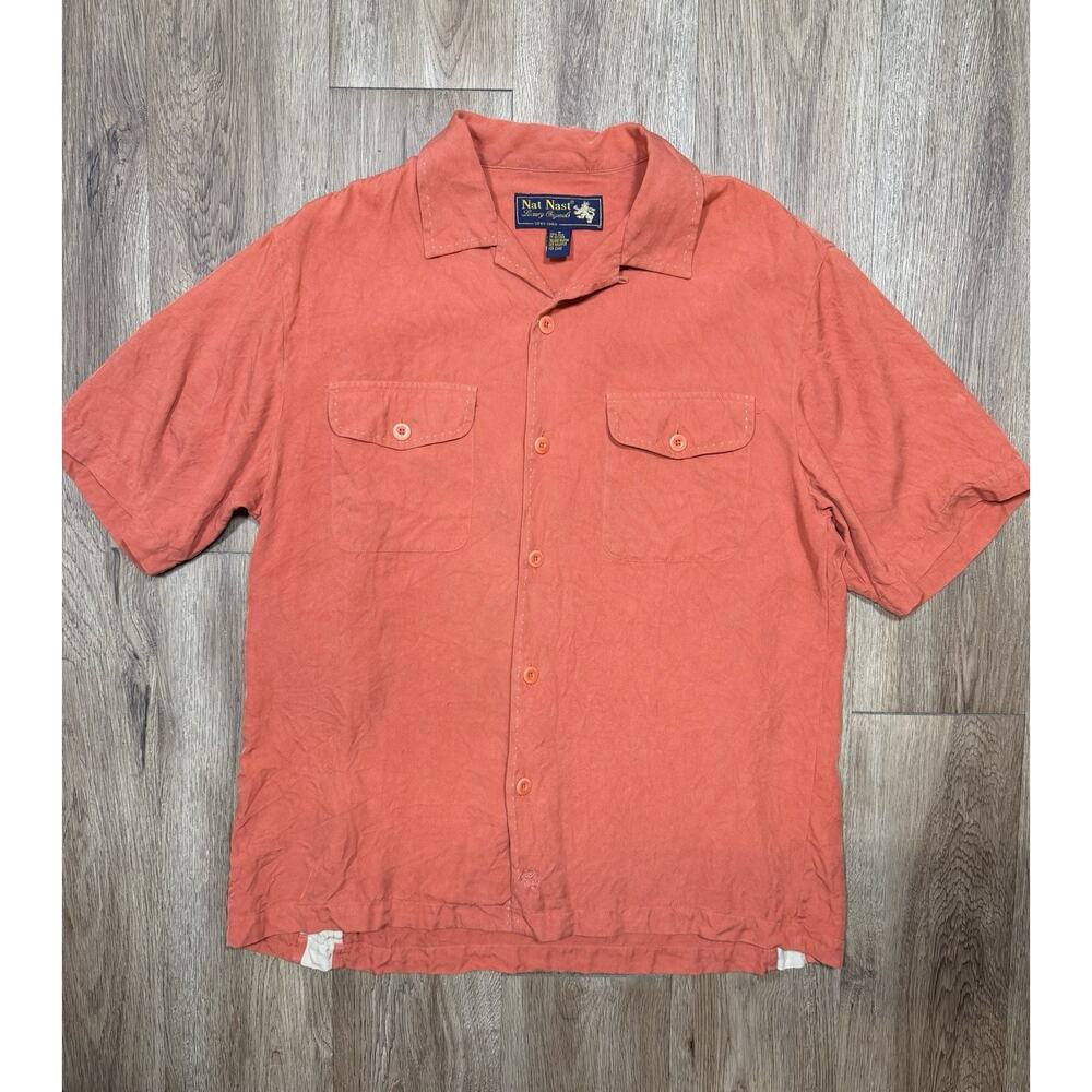 Mens Vintage Nat Nast Rustic Orange Size Small Luxury Original Button Down Shirt